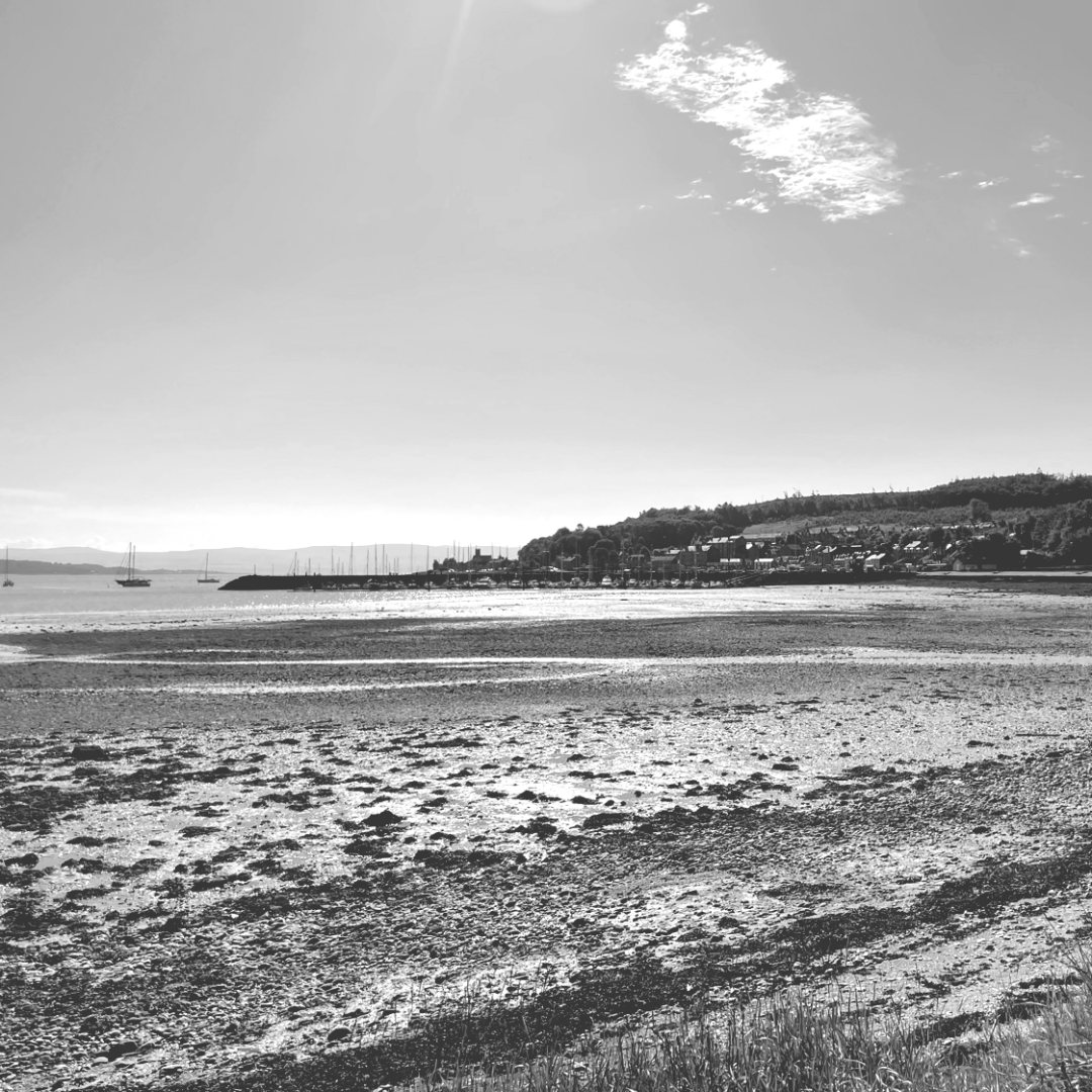 Looking across the bay toward Port Bannatyne at low tide