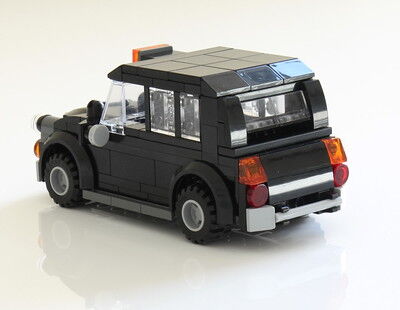 The same Lego taxi build but seen from the rear
